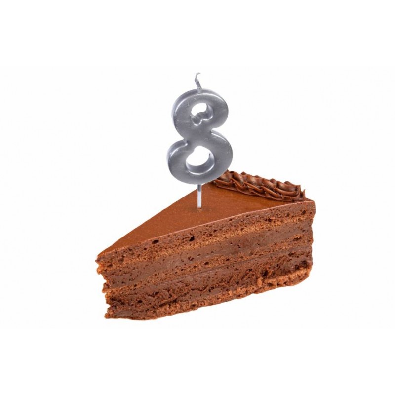 Свеча серебро цифра 