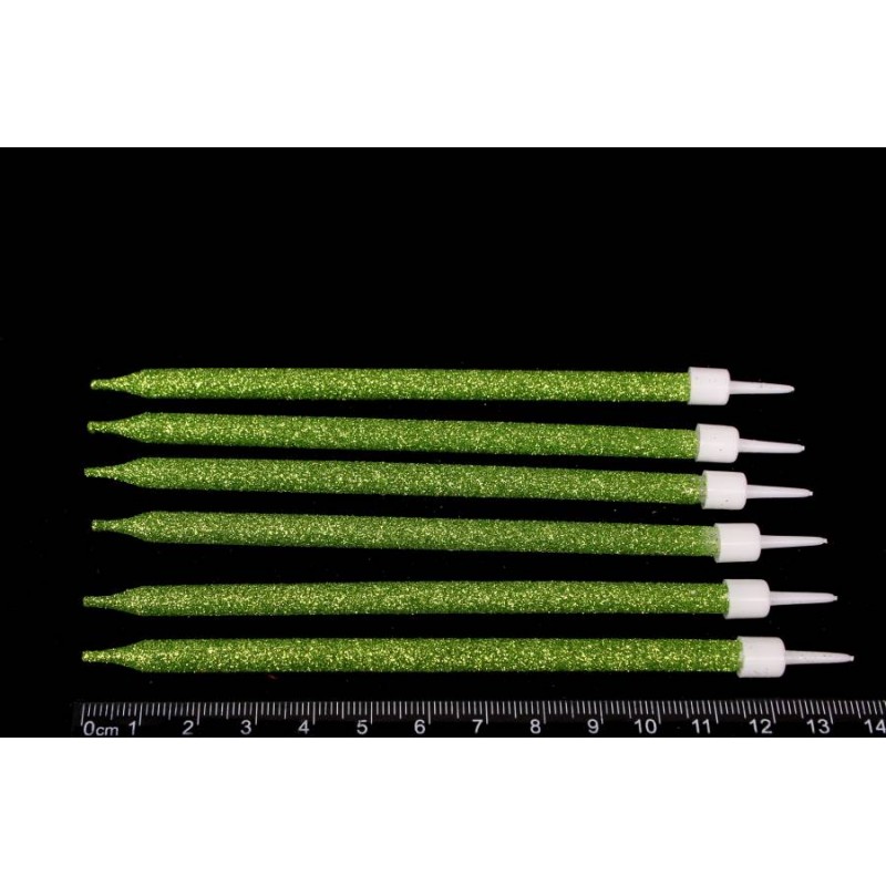 Набор свечей 6шт. 13см (зеленый) 5-88294