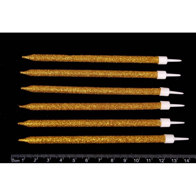 Набор свечей 6шт. 13см (золото) 5-88256