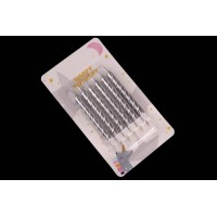 Набор свечей 6шт. 9см (серебро) 5-88447