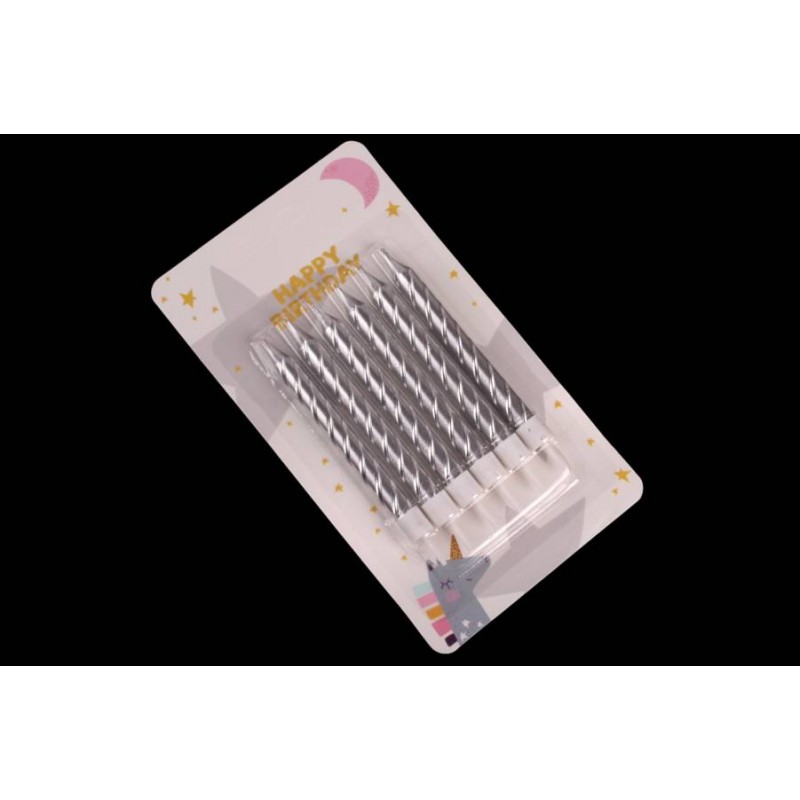 Набор свечей 6шт. 9см (серебро) 5-88447