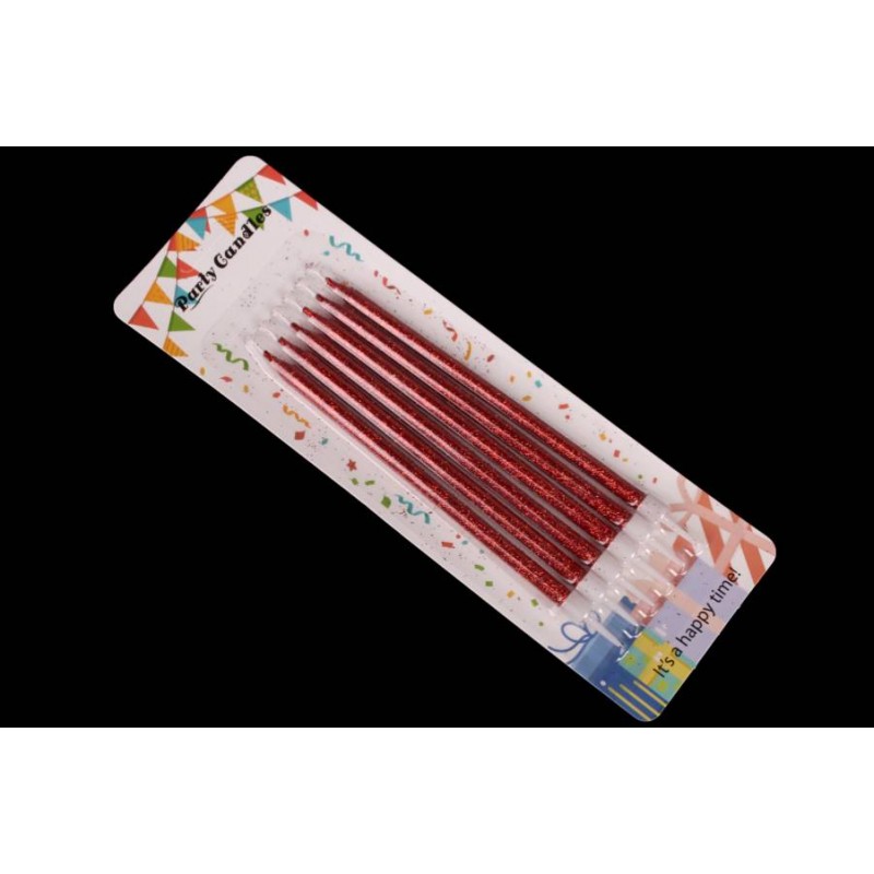 Набор свечей 6шт. 13см (красный) 5-88287