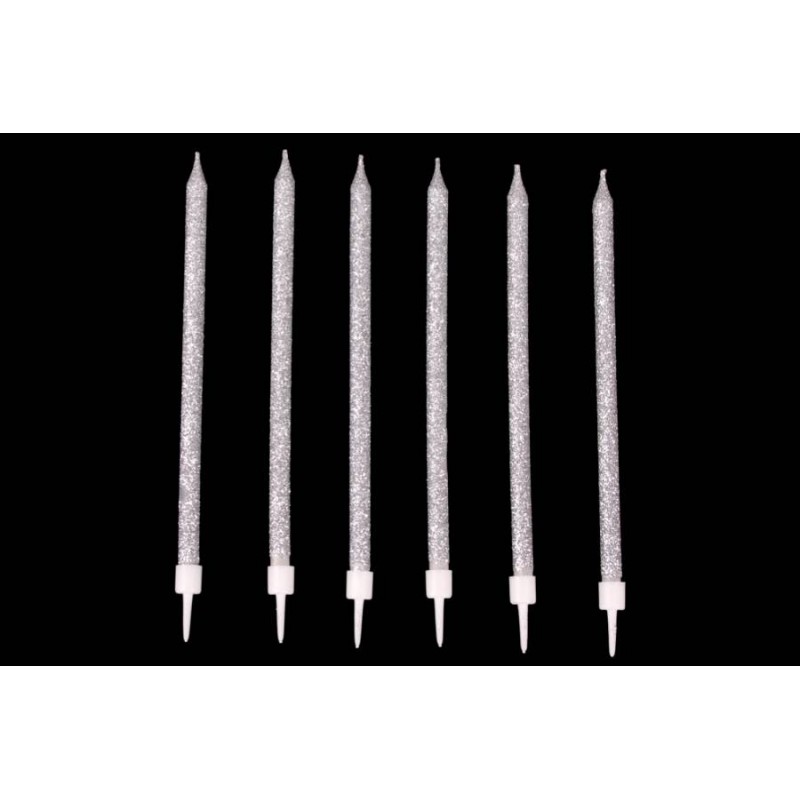 Набор свечей 6шт. 13см (серебро) 5-88263