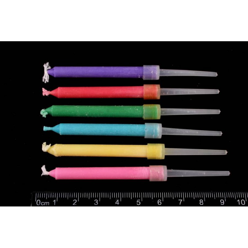 Набор свечей с цветным пламенем 6шт. 5,5см (микс) 5-88195