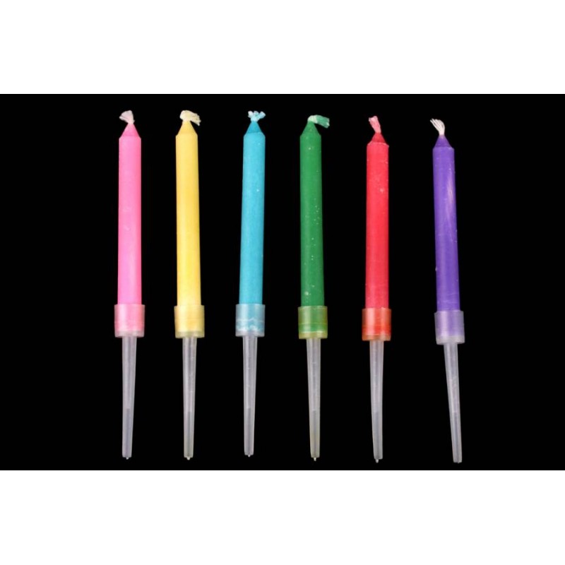 Набор свечей с цветным пламенем 6шт. 5,5см (микс) 5-88218