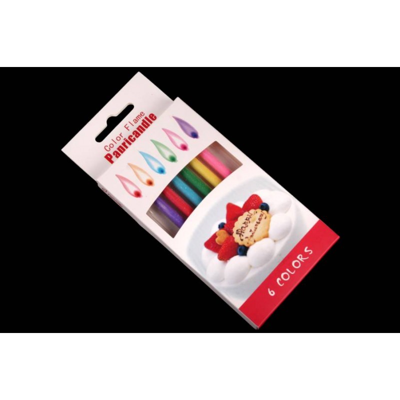 Набор свечей с цветным пламенем 6шт. 5,5см (микс) 5-88218