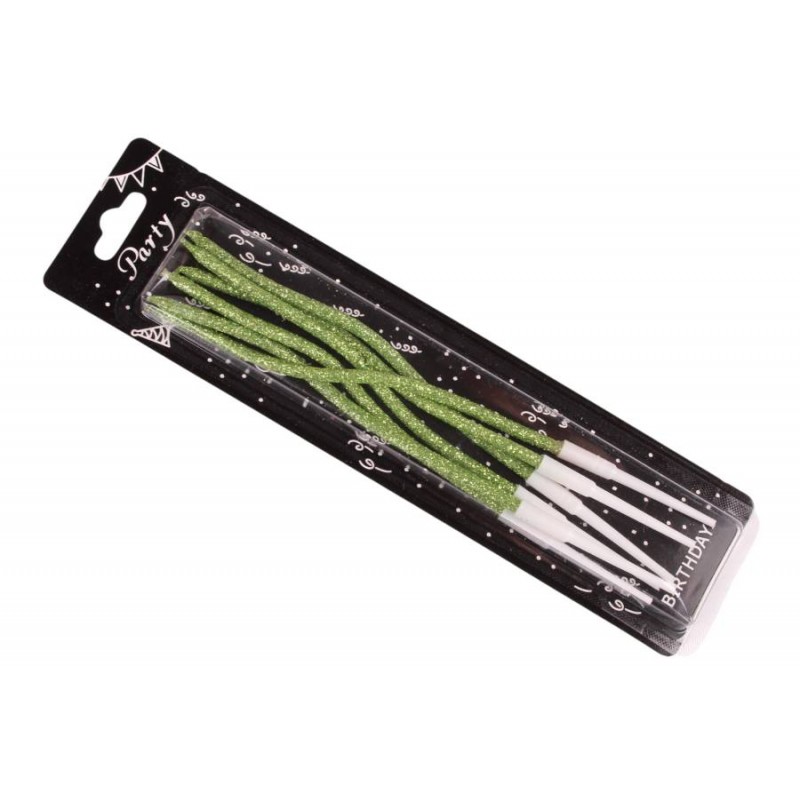 Набор свечей 6шт. 15см (зеленый) 5-88003