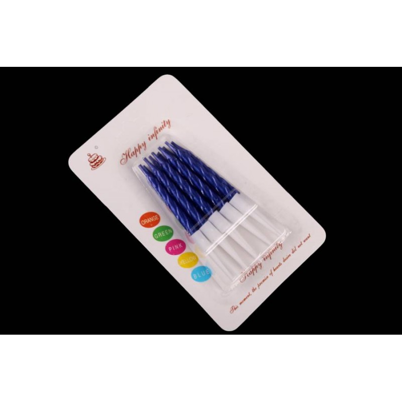 Набор свечей 10шт. 7см (синий) 5-88119