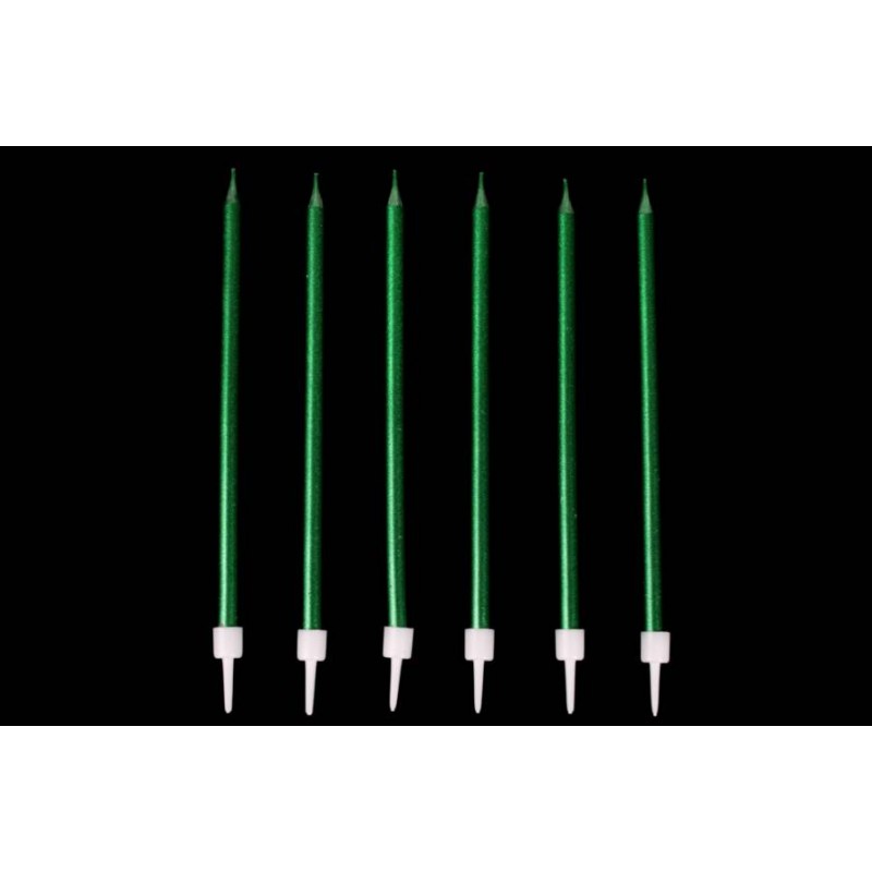 Набор свечей 6шт. 13,5см (зеленый) 5-88386