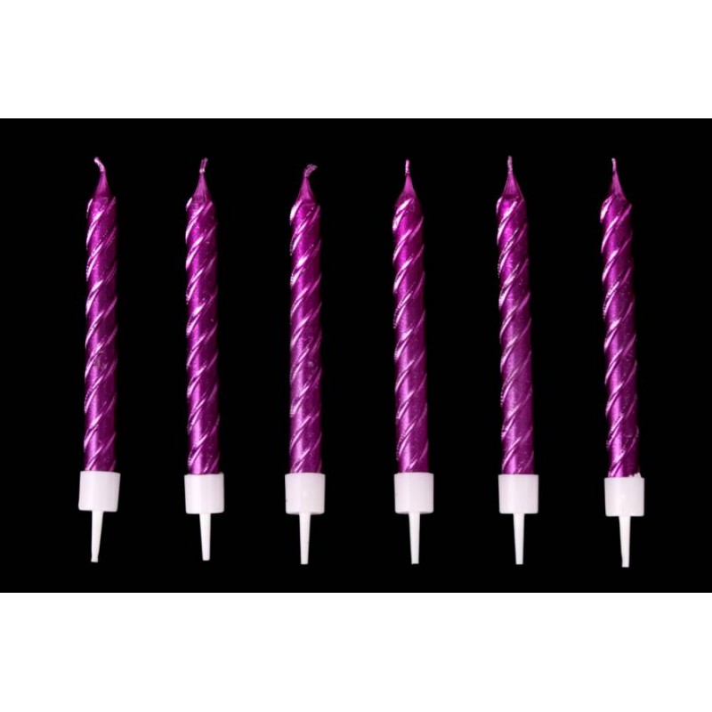 Набор свечей 6шт. 9см (фиолетовый) 5-88485