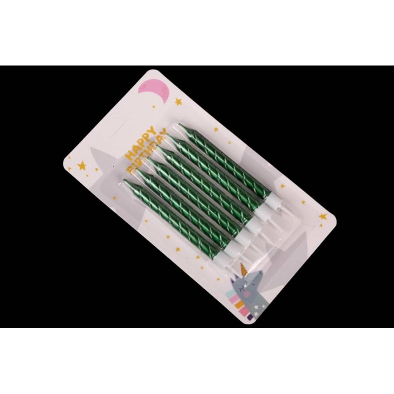 Набор свечей 6шт. 9см (зеленый) 5-88478