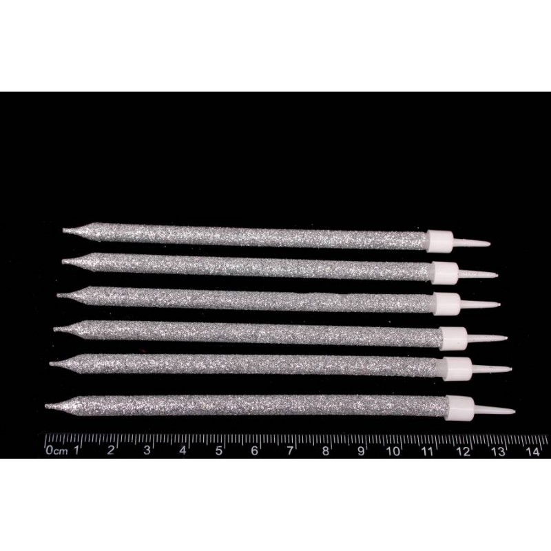 Набор свечей 6шт. 13см (серебро) 5-88263