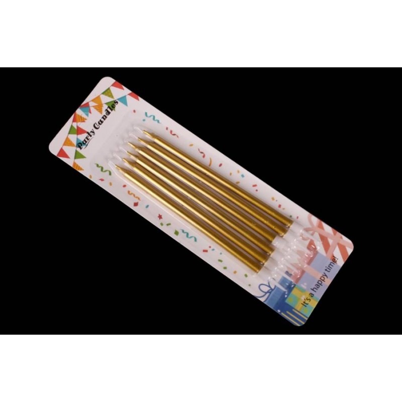 Набор свечей 6шт. 13,5см (золото) 5-88348