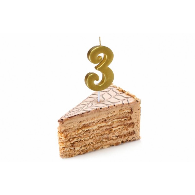 Свеча золото цифра 