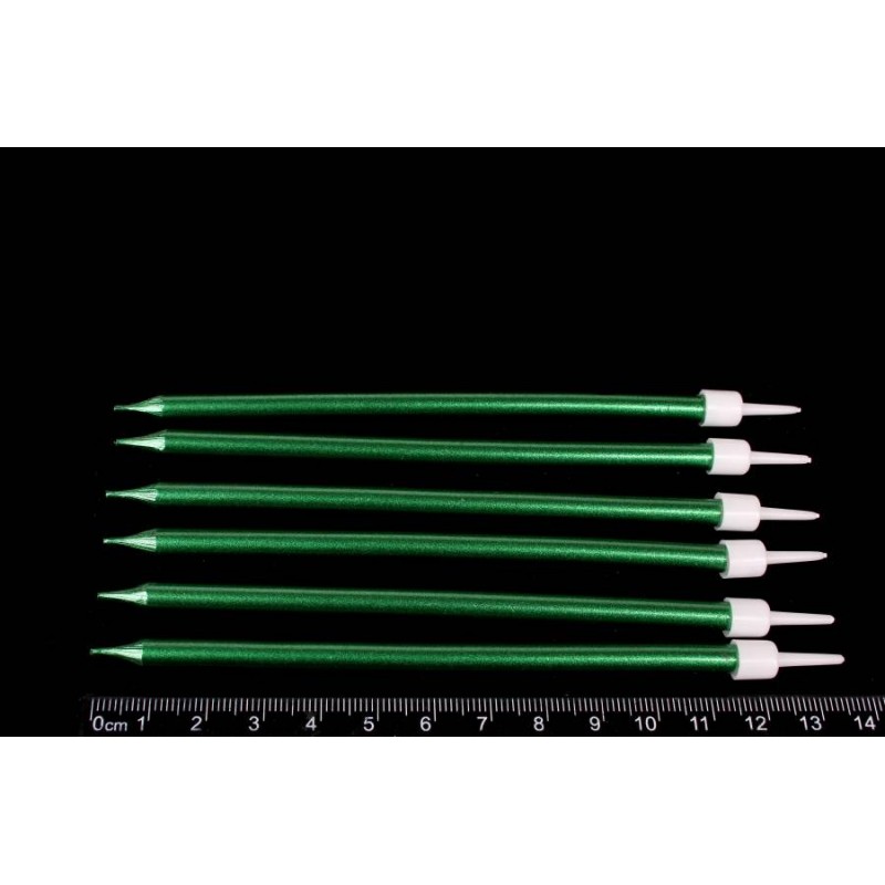 Набор свечей 6шт. 13,5см (зеленый) 5-88386