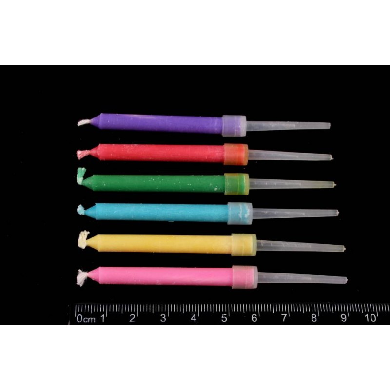 Набор свечей с цветным пламенем 6шт. 5,5см (микс) 5-88218