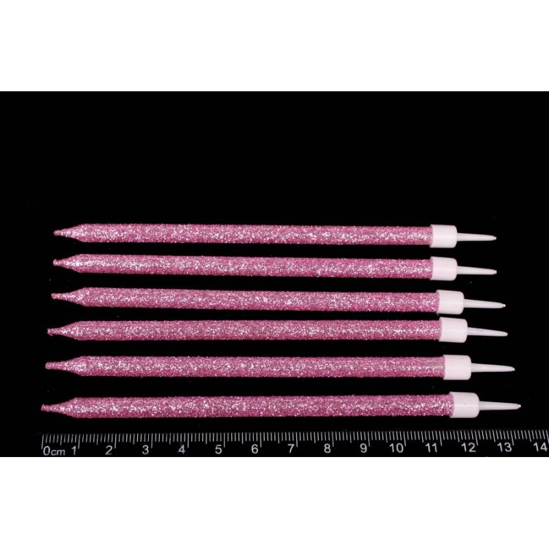 Набор свечей 6шт. 13см (розовый) 5-88225