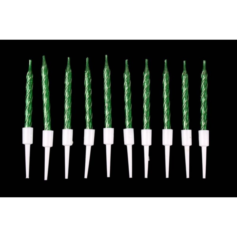 Набор свечей 10шт. 7см (зеленый) 5-88171