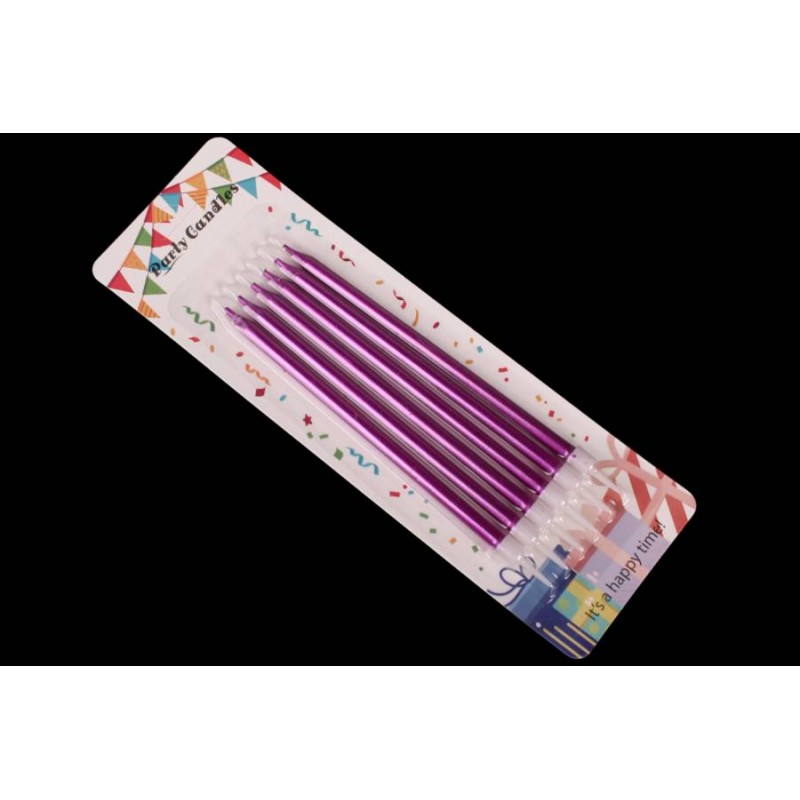 Набор свечей 6шт. 13,5см (фиолетовый) 5-88393