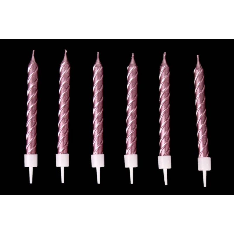 Набор свечей 6шт. 9см (розовый) 5-88409