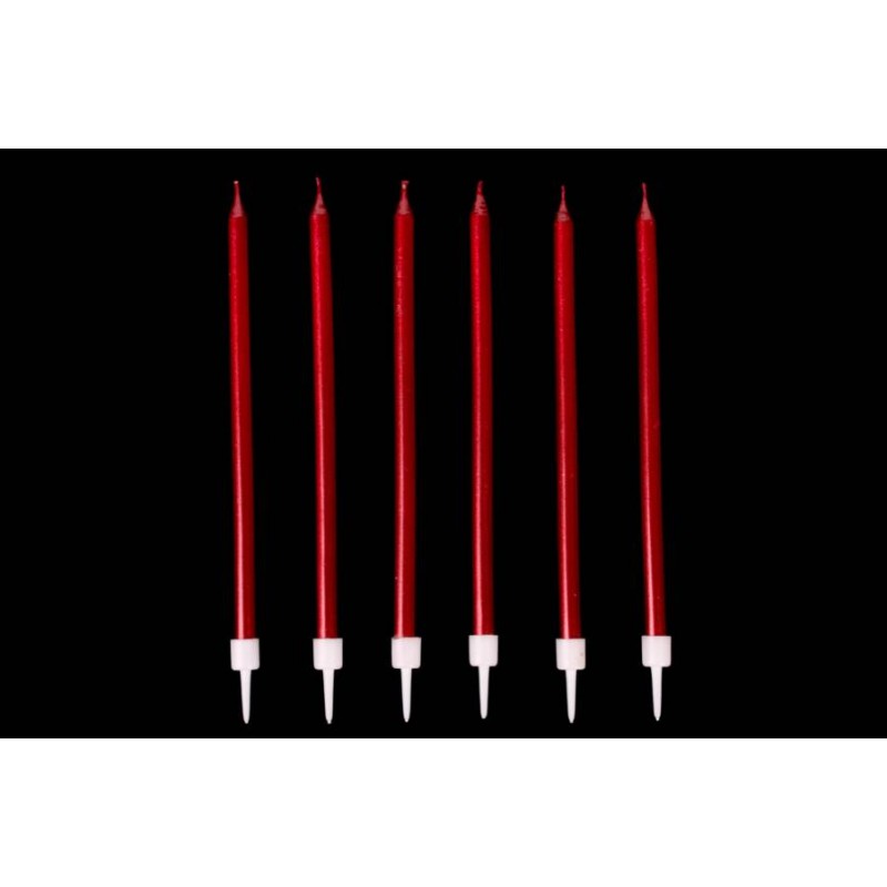 Набор свечей 6шт. 13,5см (красный) 5-88379