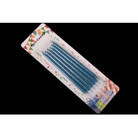 Набор свечей 6шт. 13см (синий) 5-88232