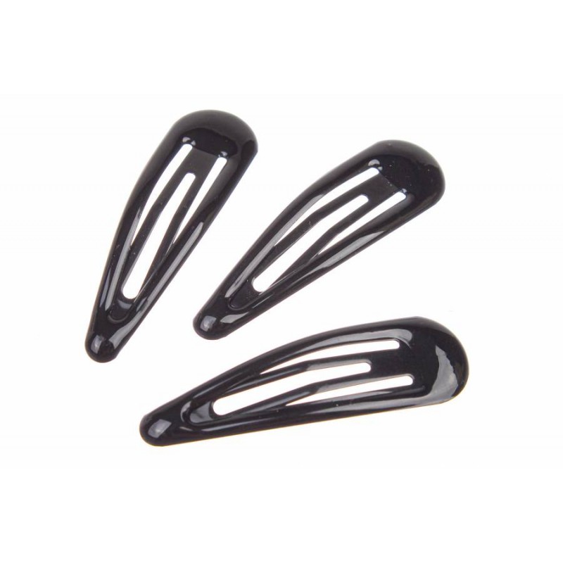 Заколка тик-так черная 5см 1-190410