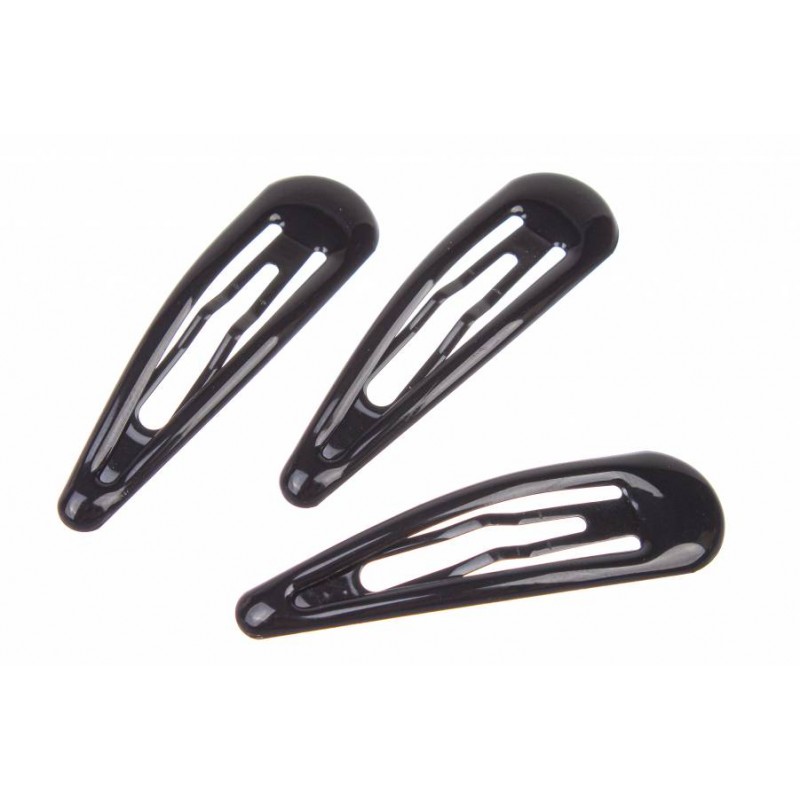 Заколка тик-так черная 6см 1-190427