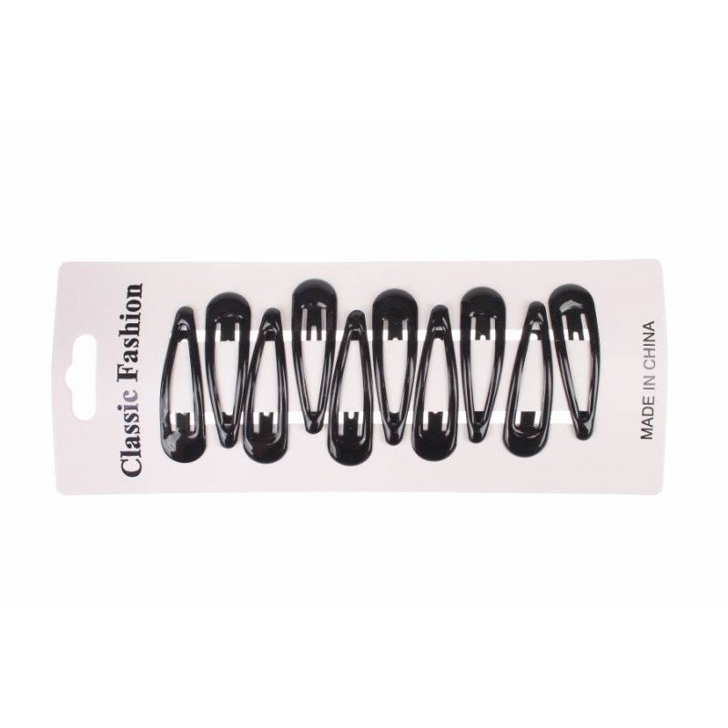 Заколка тик-так черная 5см 1-190410