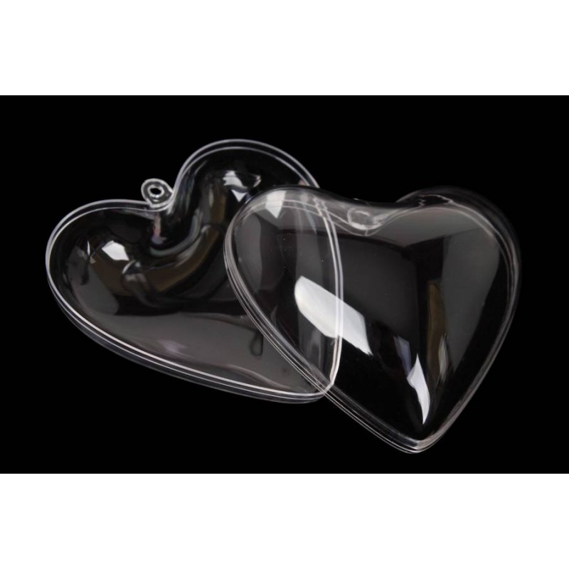 Сердце декор прозрачное (10см) 5-90976