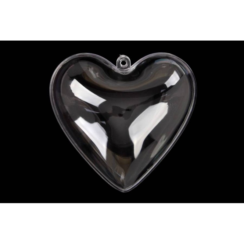 Сердце декор прозрачное (10см) 5-90976