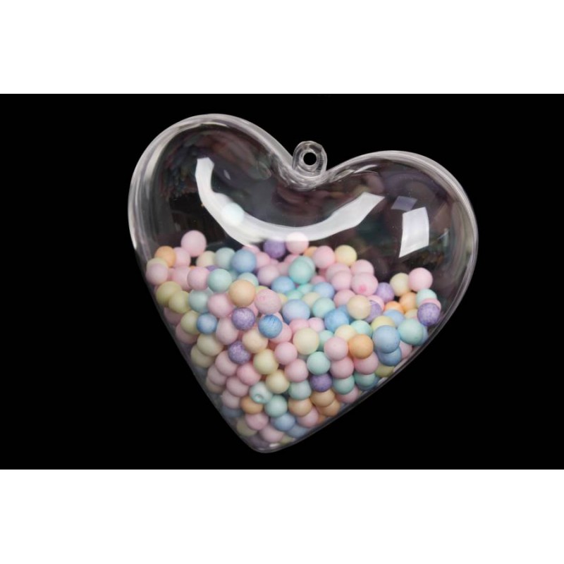 Сердце декор прозрачное (10см) 5-90976