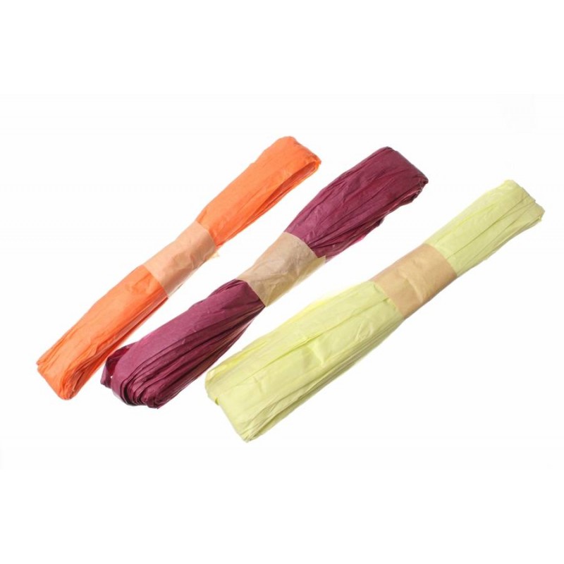 Рафия бумажная тонкая 12 цветов