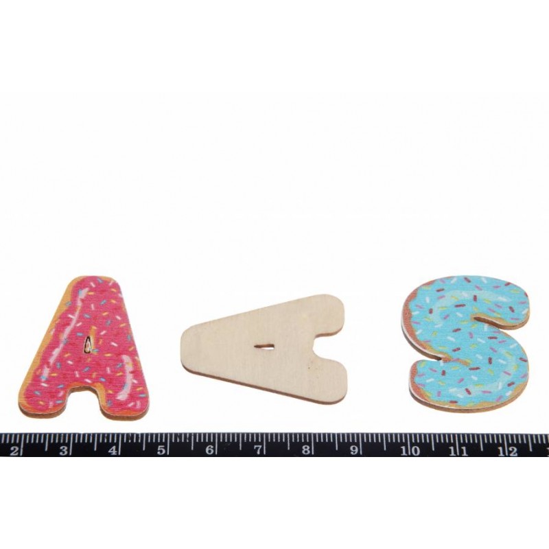 Декоративные буквы-пончики разноцветные (латиница)