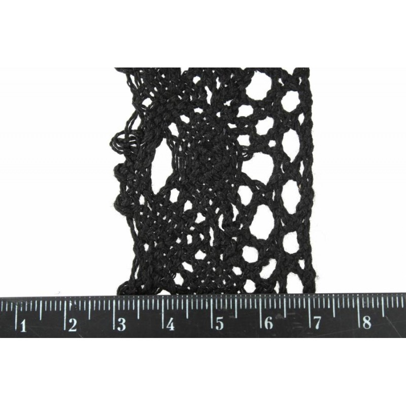 Кружево льняное черное (5-52196)