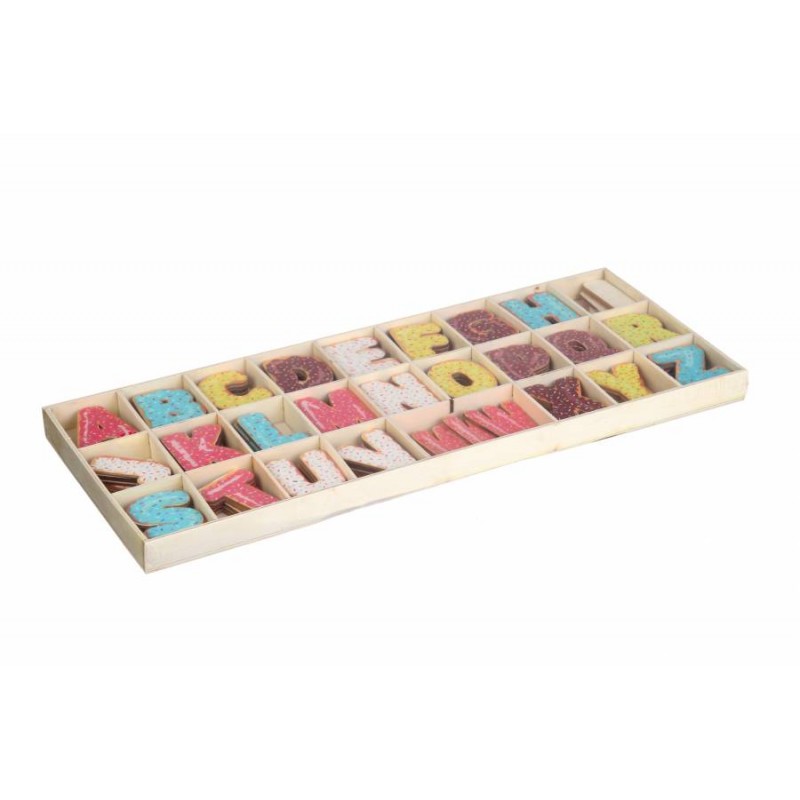 Декоративные буквы-пончики разноцветные (латиница)