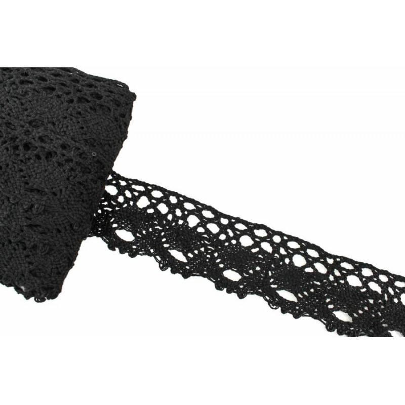 Кружево льняное черное (5-52196)