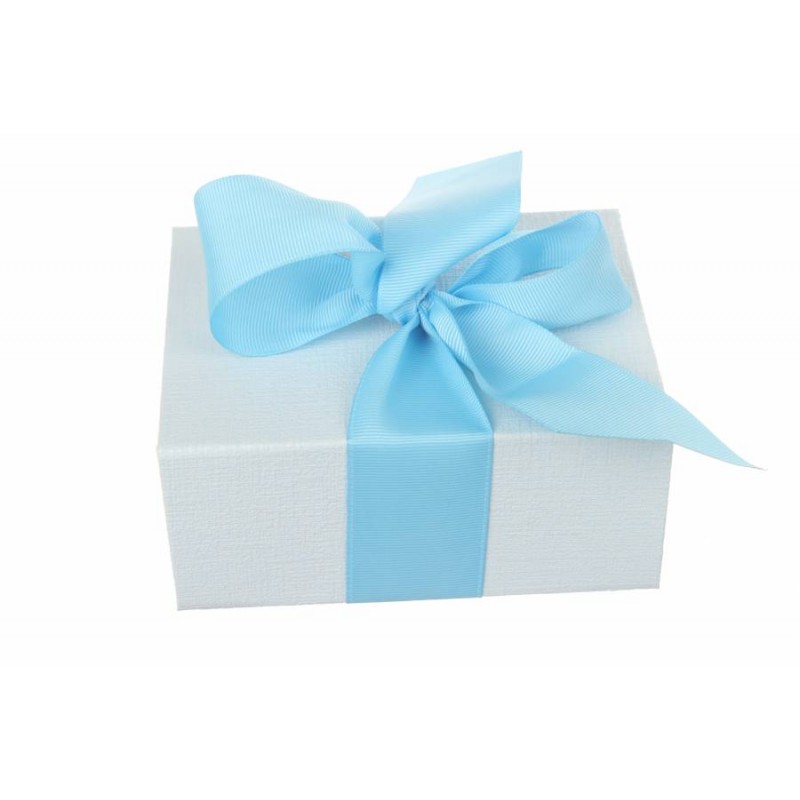 Итальянская подарочная коробка бело-голубая (13.5*10 см)