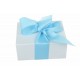 Итальянская подарочная коробка бело-голубая (13.5*10 см)