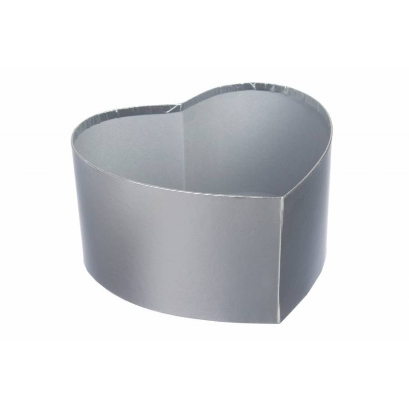 Подарочная коробка сердце серебристая 