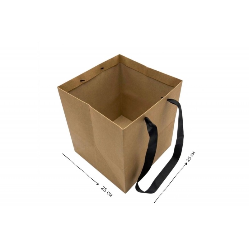 Пакет-переноска для квітів (25*25*25см) крафт 255-9292