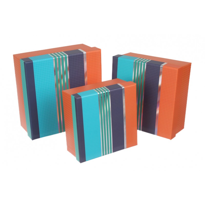 Новогодняя подарочная коробка (комплект 3шт.) 73-3555