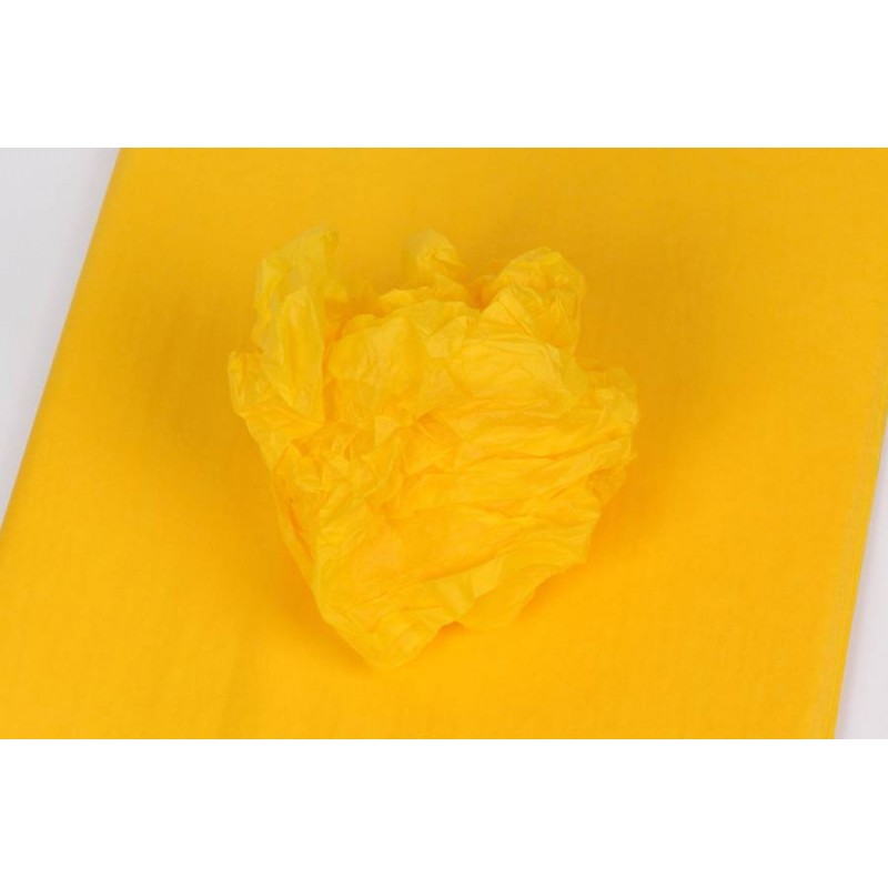 Бумага тишью 3201 ярко-желтая (75см х 50см) 17г/м² 100шт. 5-18864