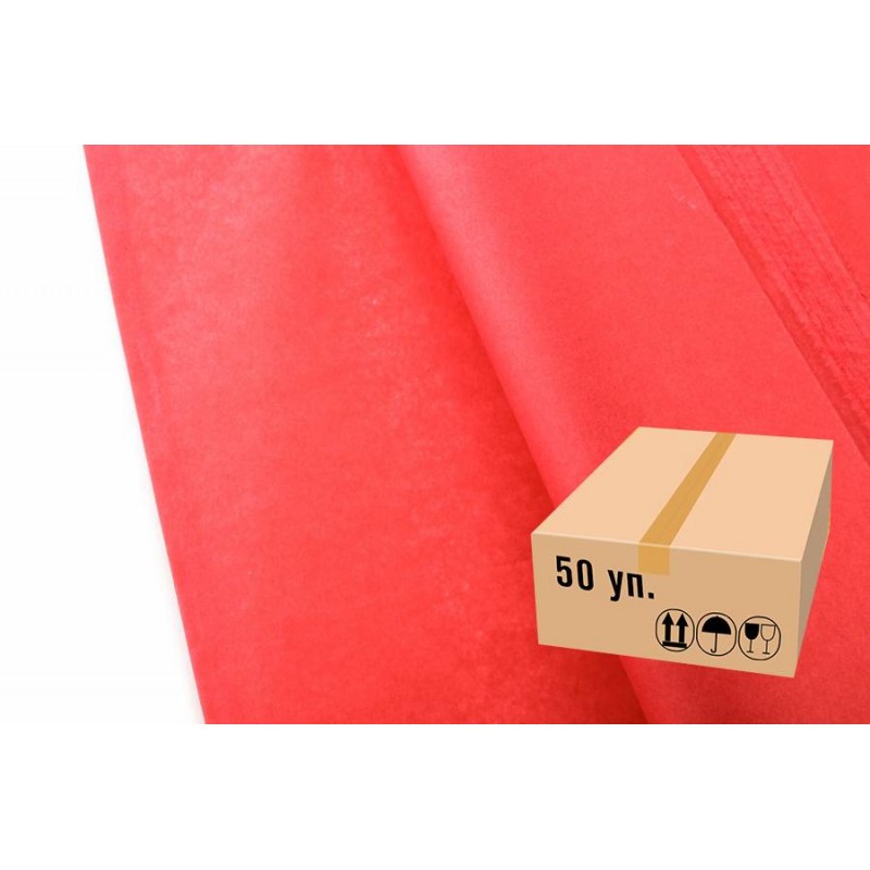 Бумага тишью 1301 красная (75см х 50см) 17г/м² 5000шт.  2-66925369 (5-18819)
