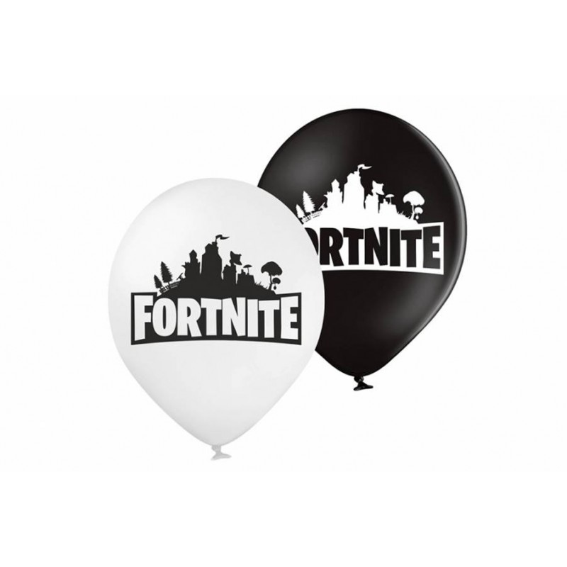 Воздушный шарик (B105 30см) Fortnite, черный, белый, 25 шт., 251-16409