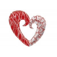 Воздушный шар сердце бело-оранжевый (1м)