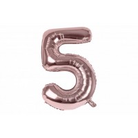Воздушный шар в форме цифры розовое золото 