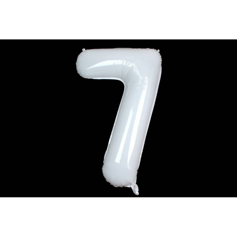 Воздушный шар в форме цифры белый 