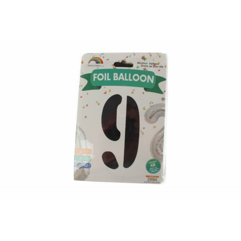 Воздушный шар в форме цифры черный 