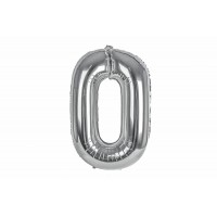 Воздушный шар в форме цифры серебро 